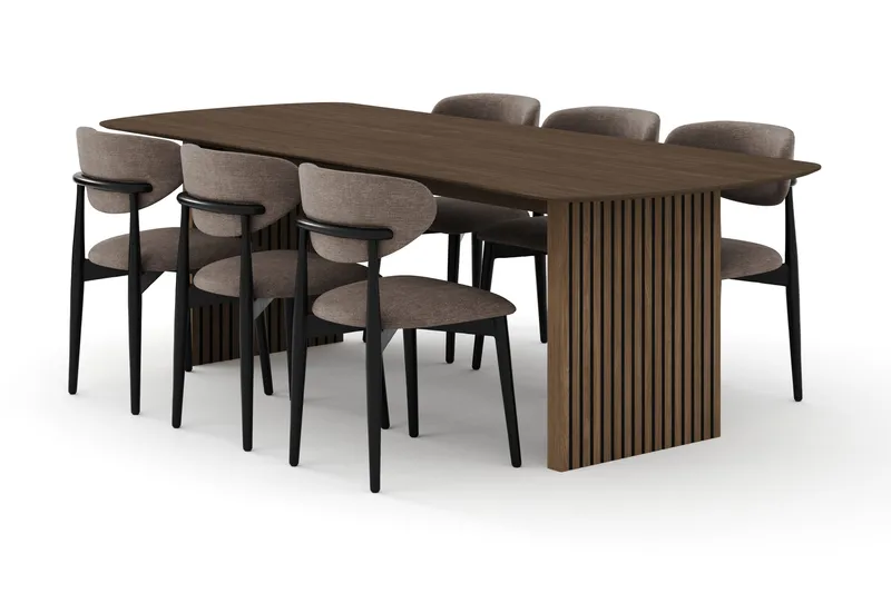 Matgrupp Bark Richeto med Molly stolar Svart