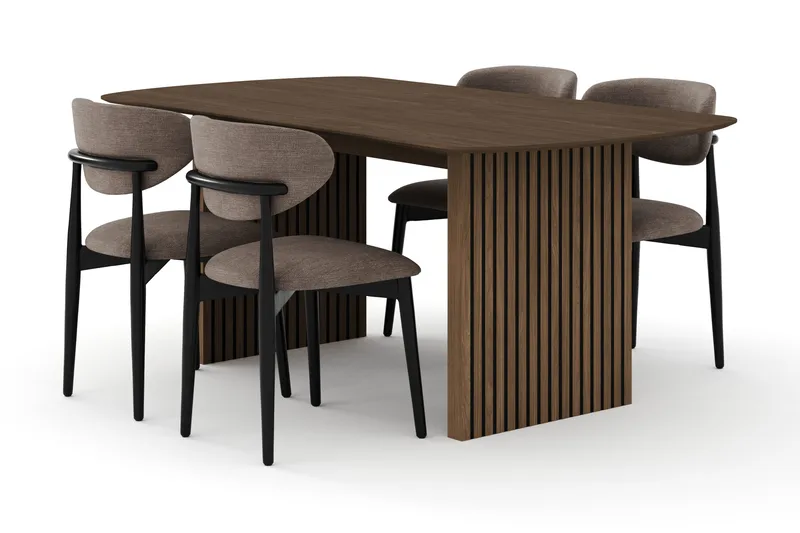 Matgrupp Bark Richeto med Molly stolar Svart