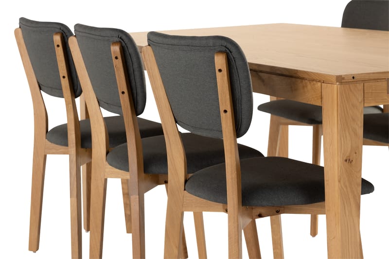 Matgrupp Barke Förlängningsbar 180 cm inkl 6 Stolar - Massiv Ek/Brun - Matgrupp