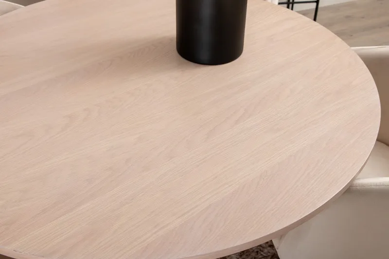 Biana Matgrupp 100 cm Rund inkl 4 Berita Sammetsstolar - Beige/Svart - Möbler - Bord & matgrupp - Matgrupp