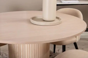 Biana Matgrupp 100 cm Rund inkl 4 Velvets Stolar - Beige/Svart - Möbler - Bord & matgrupp - Matgrupp