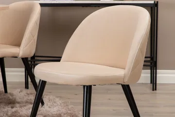 Biana Matgrupp 100 cm Rund inkl 4 Velvets Stolar - Beige/Svart - Möbler - Bord & matgrupp - Matgrupp