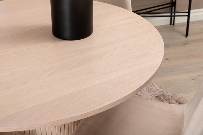 Biana Matgrupp 100 cm Rund inkl 4 Pontus Stolar - Beige/Svart - Möbler - Bord & matgrupp - Matgrupp