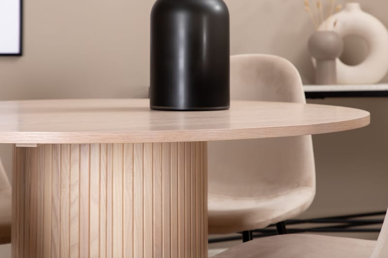 Biana Matgrupp 100 cm Rund inkl 4 Pontus Stolar - Beige/Svart - Möbler - Bord & matgrupp - Matgrupp