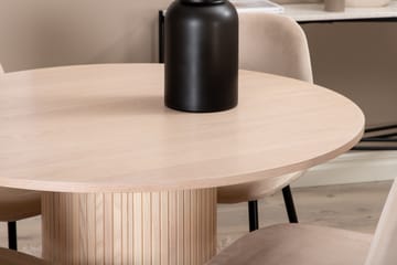 Biana Matgrupp 100 cm Rund inkl 4 Pontus Stolar - Beige/Svart - Möbler - Bord & matgrupp - Matgrupp