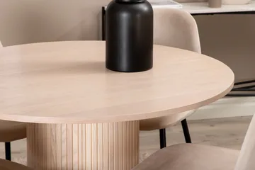 Biana Matgrupp 100 cm Rund inkl 4 Pontus Stolar - Beige/Svart - Möbler - Bord & matgrupp - Matgrupp