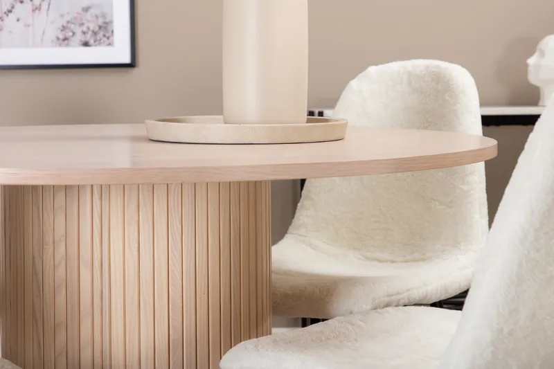 Biana Matgrupp 100 cm Rund inkl 4 Pontus Stolar - Beige/Vit/Svart - Möbler - Bord & matgrupp - Matgrupp