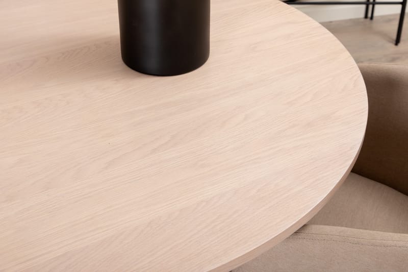 Biana Matgrupp 110 cm Rund inkl 4 Berita Stolar - Beige/Svart - Möbler - Bord & matgrupp - Matgrupp