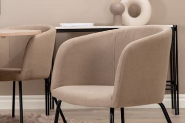 Biana Matgrupp 110 cm Rund inkl 4 Berita Stolar - Beige/Svart - Möbler - Bord & matgrupp - Matgrupp