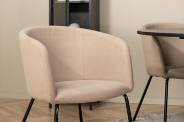 Biana Matgrupp 110 cm Rund inkl 4 Berita Stolar - Svart/Beige - Möbler - Bord & matgrupp - Matgrupp