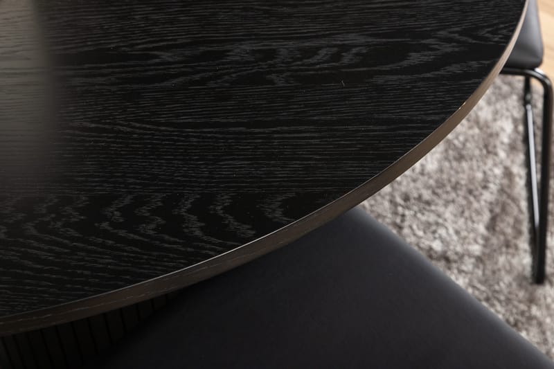 Biana Matgrupp 110 cm Rund inkl 4 Kenth Stolar - Svart/Konstläder - Möbler - Bord & matgrupp - Matgrupp