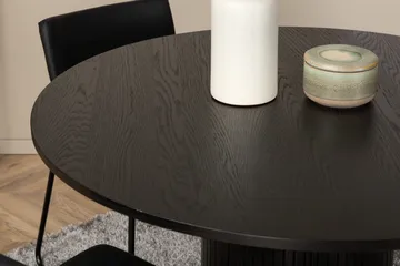 Biana Matgrupp 110 cm Rund inkl 4 Kenth Stolar - Svart/Konstläder - Möbler - Bord & matgrupp - Matgrupp