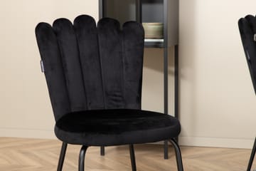 Biana Matgrupp 110 cm Rund inkl 4 Limhamn Sammetsstolar - Svart - Möbler - Bord & matgrupp - Matgrupp