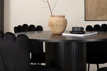 Biana Matgrupp 110 cm Rund inkl 4 Limhamn Sammetsstolar - Svart - Möbler - Bord & matgrupp - Matgrupp