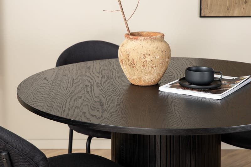 Biana Matgrupp 110 cm Rund inkl 4 Moncoll Stolar - Svart - Möbler - Bord & matgrupp - Matgrupp