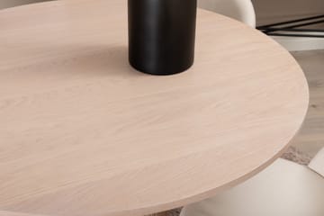 Biana Matgrupp 110 cm Rund inkl 4 Valera Manchesterstolar - Beige/Svart - Möbler - Bord & matgrupp - Matgrupp