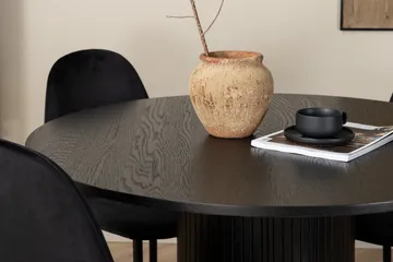 Biana Matgrupp 110 cm Rund inkl 4 Pontus Stolar - Svart - Möbler - Bord & matgrupp - Matgrupp