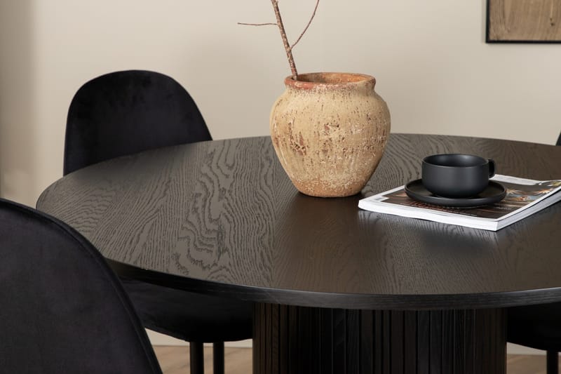 Biana Matgrupp 110 cm Rund inkl 4 Pontus Stolar - Svart - Möbler - Bord & matgrupp - Matgrupp