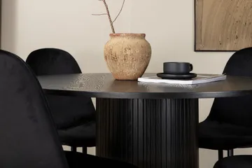 Biana Matgrupp 110 cm Rund inkl 4 Pontus Stolar - Svart - Möbler - Bord & matgrupp - Matgrupp