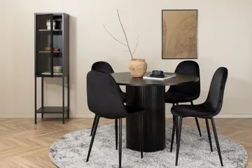 Biana Matgrupp 110 cm Rund inkl 4 Pontus Stolar - Svart - Möbler - Bord & matgrupp - Matgrupp