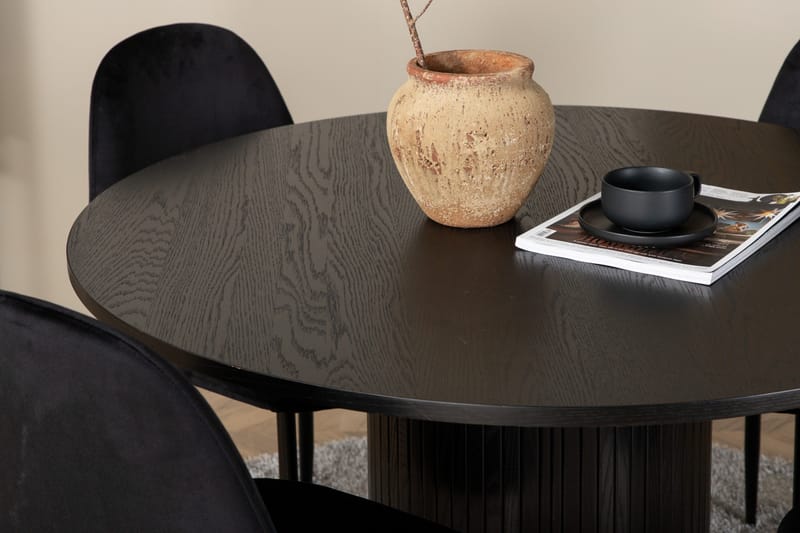 Biana Matgrupp 110 cm Rund inkl 4 Pontus Stolar - Svart - Möbler - Bord & matgrupp - Matgrupp