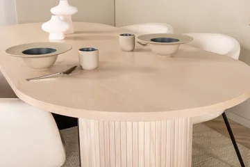 Biana Matgrupp 200 cm Oval inkl 4 Berita Sammetsstolar - Beige/Svart - Möbler - Bord & matgrupp - Matgrupp