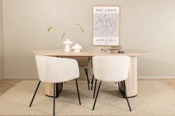 Biana Matgrupp 200 cm Oval inkl 4 Berita Sammetsstolar - Beige/Svart - Möbler - Bord & matgrupp - Matgrupp