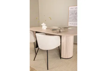 Biana Matgrupp 200 cm Oval inkl 4 Berita Sammetsstolar - Beige/Svart - Möbler - Bord & matgrupp - Matgrupp