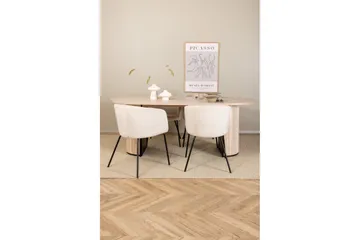 Biana Matgrupp 200 cm Oval inkl 4 Berita Sammetsstolar - Beige/Svart - Möbler - Bord & matgrupp - Matgrupp