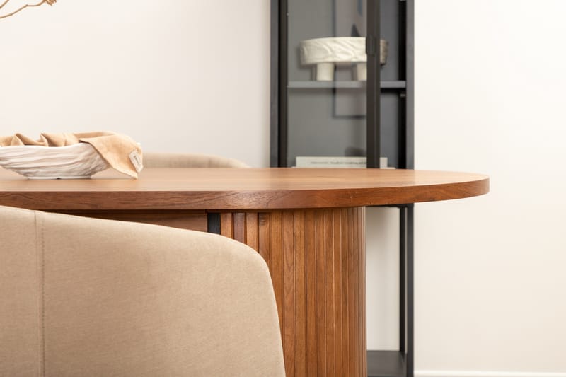 Biana Matgrupp 200 cm Oval inkl 4 Berita Stolar - Valnöt/Beige/Svart - Möbler - Bord & matgrupp - Matgrupp