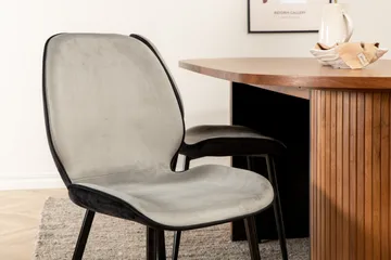 Biana Matgrupp 200 cm Oval inkl 4 Emsa Stolar - Valnötsbrun/Ljusgrå/Svart - Möbler - Bord & matgrupp - Matgrupp