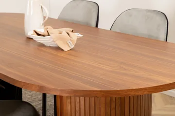 Biana Matgrupp 200 cm Oval inkl 4 Emsa Stolar - Valnötsbrun/Ljusgrå/Svart - Möbler - Bord & matgrupp - Matgrupp