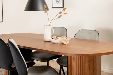 Biana Matgrupp 200 cm Oval inkl 4 Emsa Stolar - Valnötsbrun/Ljusgrå/Svart - Möbler - Bord & matgrupp - Matgrupp