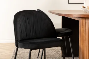 Biana Matgrupp 200 cm Oval inkl 4 Foyos Stolar - Valnötsbrun/Svart - Möbler - Bord & matgrupp - Matgrupp