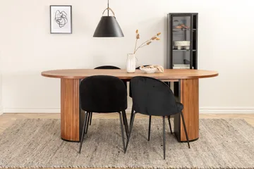 Biana Matgrupp 200 cm Oval inkl 4 Foyos Stolar - Valnötsbrun/Svart - Möbler - Bord & matgrupp - Matgrupp