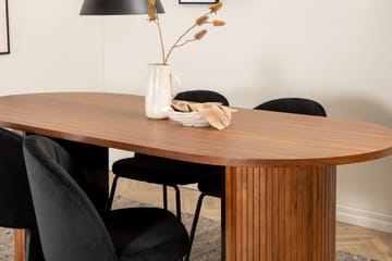 Biana Matgrupp 200 cm Oval inkl 4 Foyos Stolar - Valnötsbrun/Svart - Möbler - Bord & matgrupp - Matgrupp