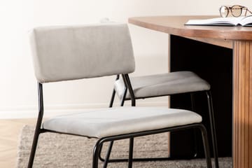 Biana Matgrupp 200 cm Oval inkl 4 Kenth Sammetsstolar - Valnötsbrun/Ljusgrå - Möbler - Bord & matgrupp - Matgrupp