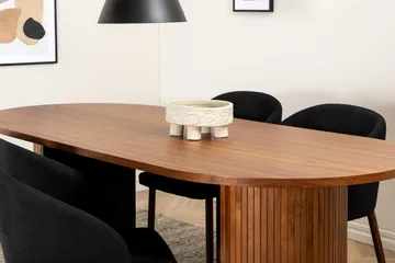 Biana Matgrupp 200 cm Oval inkl 4 Kullersbro Stolar - Valnötsbrun/Svart/Brun - Möbler - Bord & matgrupp - Matgrupp