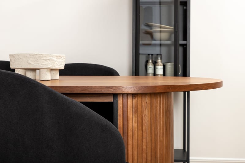 Biana Matgrupp 200 cm Oval inkl 4 Kullersbro Stolar - Valnötsbrun/Svart/Brun - Möbler - Bord & matgrupp - Matgrupp