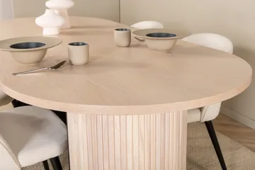 Biana Matgrupp 200 cm Oval inkl 4 Valera Manchesterstolar - Beige/Svart/Beige - Möbler - Bord & matgrupp - Matgrupp