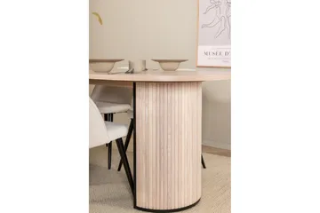 Biana Matgrupp 200 cm Oval inkl 4 Valera Manchesterstolar - Beige/Svart/Beige - Möbler - Bord & matgrupp - Matgrupp