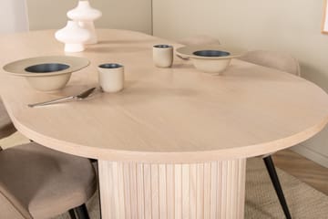 Biana Matgrupp 200 cm Oval inkl 4 Velvets Stolar - Beige/Svart - Möbler - Bord & matgrupp - Matgrupp