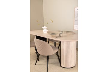 Biana Matgrupp 200 cm Oval inkl 4 Velvets Stolar - Beige/Svart - Möbler - Bord & matgrupp - Matgrupp