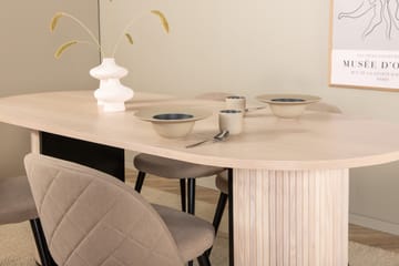 Biana Matgrupp 200 cm Oval inkl 4 Velvets Stolar - Beige/Svart - Möbler - Bord & matgrupp - Matgrupp