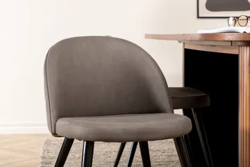 Biana Matgrupp 200 cm Oval inkl 4 Velvets Stolar - Valnötsbrun/Grå/Svart - Möbler - Bord & matgrupp - Matgrupp