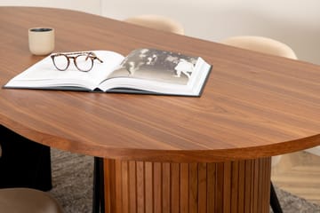 Biana Matgrupp 200 cm Oval inkl 4 Velvets Stolar - Valnötsbrun/Svart - Möbler - Bord & matgrupp - Matgrupp