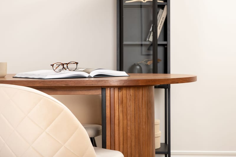 Biana Matgrupp 200 cm Oval inkl 4 Velvets Stolar - Valnötsbrun/Svart - Möbler - Bord & matgrupp - Matgrupp