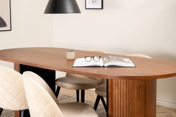 Biana Matgrupp 200 cm Oval inkl 4 Velvets Stolar - Valnötsbrun/Svart - Möbler - Bord & matgrupp - Matgrupp