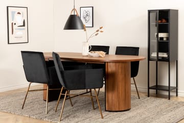 Biana Matgrupp 200 cm Oval inkl 4 Pipi Stolar - Valnötsbrun/Svart/Kopper - Möbler - Bord & matgrupp - Matgrupp