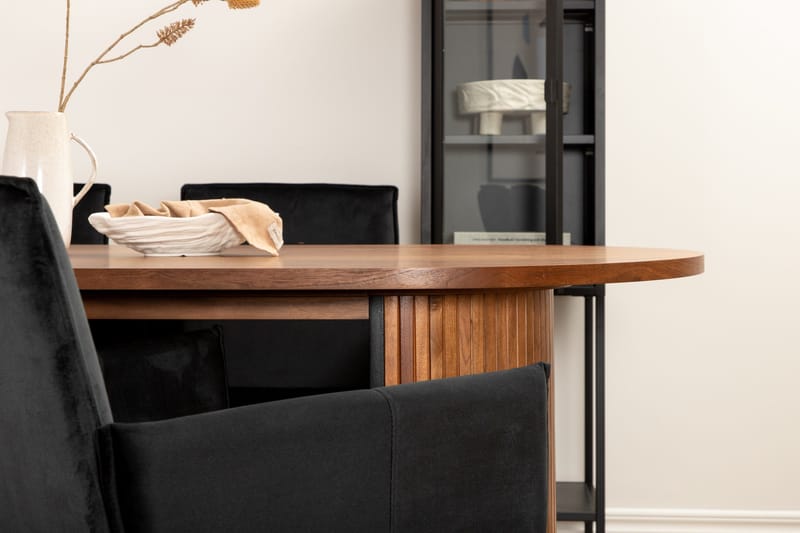 Biana Matgrupp 200 cm Oval inkl 4 Pipi Stolar - Valnötsbrun/Svart/Kopper - Möbler - Bord & matgrupp - Matgrupp